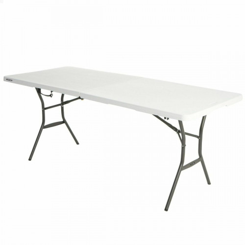 Skladací Stolík Lifetime Biela Obdĺžnikový Oceľ Plastické 185 x 76 x 74 cm