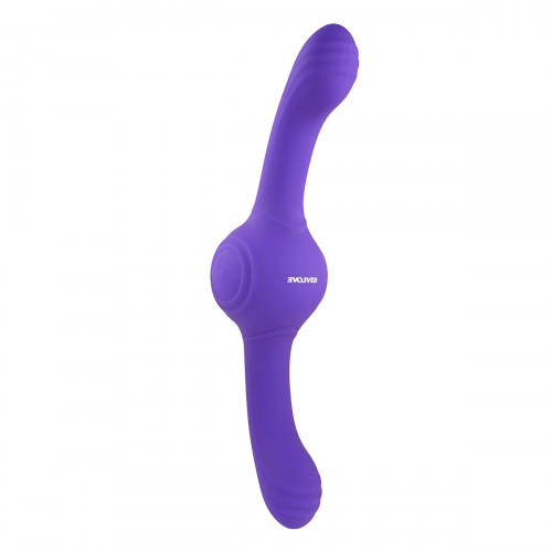 Masturbátor v tvare vagíny a zadku Double Penetration Evolved Our Gyro Vibe Purpurová