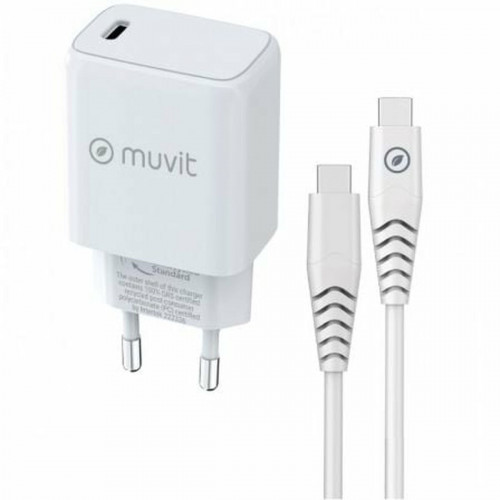 Stenová nabíjačka Muvit MCPAK0044 Biela Čierna 20 W