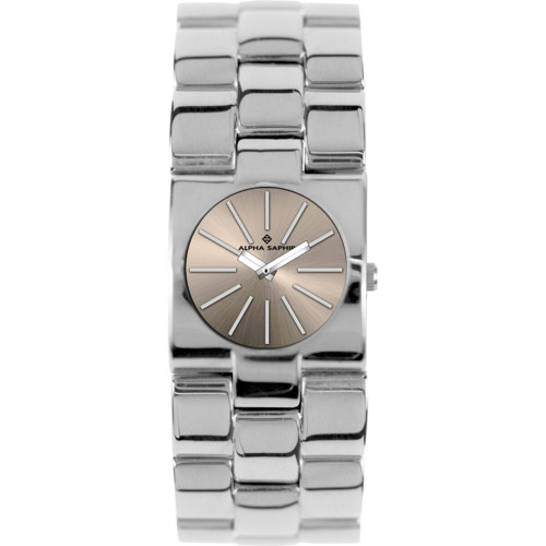 Unisex hodinky Alpha Saphir 271K Béžová Striebristý Unisex hodinky Alpha Saphir 271K Béžová Striebristý