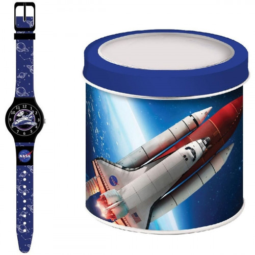 Hodinky pre najmenšie deti NASA NASA - TIN BOX (Ø 33 mm)