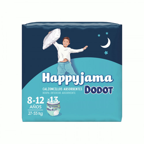 Jednorázové plienky Dodot Happyjama 8-12 rokov Veľkosť 8 13 kusov Slipy