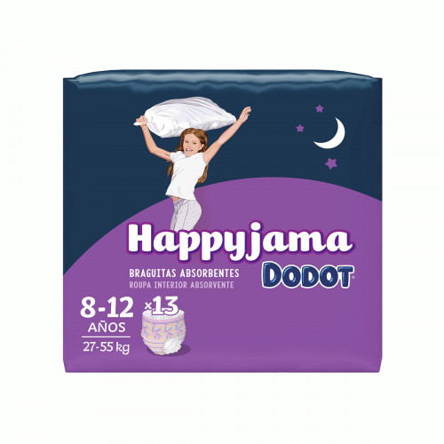 Jednorázové plienky Dodot Happyjama 8-12 rokov Nohavičky Veľkosť 8 13 kusov