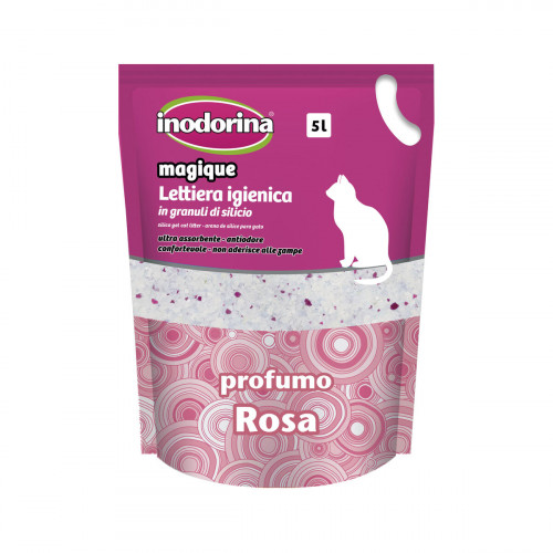 Piesok pre mačky Inodorina MAGIQUE ROSE Ruží 5 L