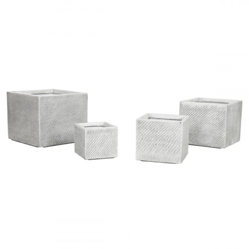 Kvetináč Home ESPRIT Sivá Magnézium 37 x 37 x 31,5 cm (4 kusov)