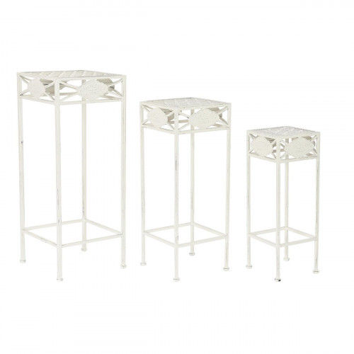 súprava 3 stolov Home ESPRIT Biela 30 x 30 x 70 cm (3 Kusy)