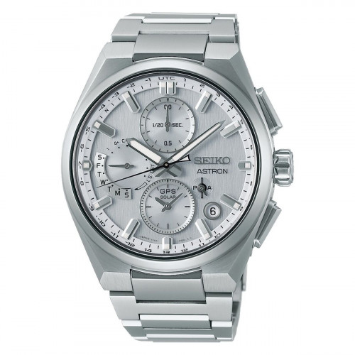 Pánske hodinky Seiko ASTRON Mod. SOLAR GPS Striebristý
