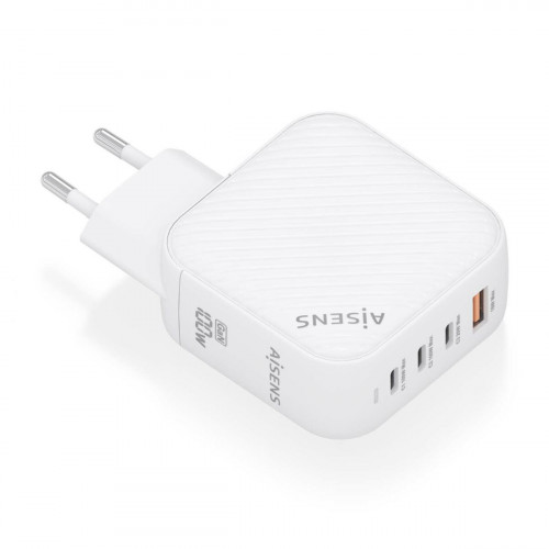 Stenová nabíjačka Aisens ASCH-100W4P028-W Biela Viacfarebná 100 W