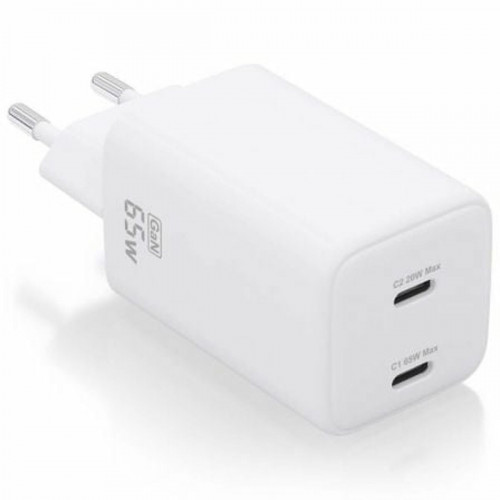 Stenová nabíjačka Aisens ASCH-65W2P039-W Biela Viacfarebná 65 W