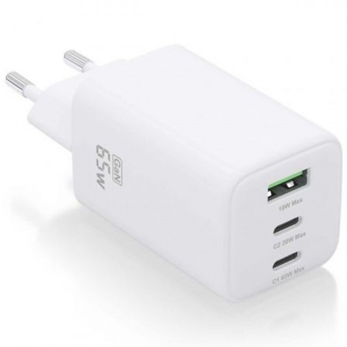 Stenová nabíjačka Aisens ASCH-65W3P041-W Biela Viacfarebná 65 W