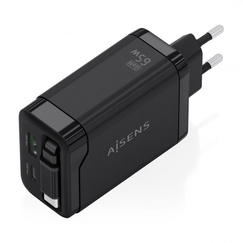 Stenová nabíjačka Aisens ASCH-65W3P071-BK Čierna