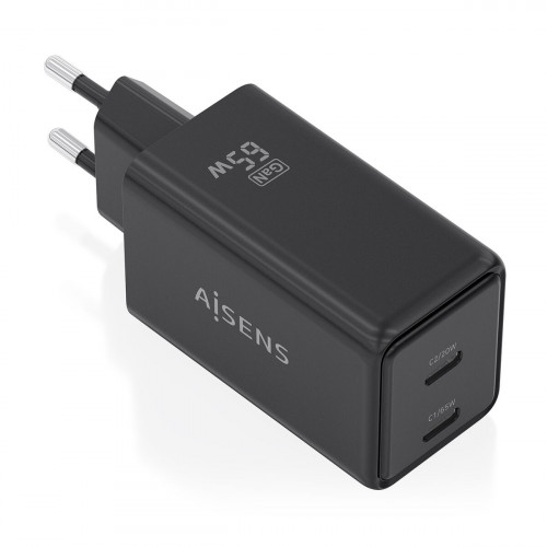 Stenová nabíjačka Aisens ASCH-65W2P079-BK Čierna 65 W