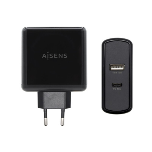 Nabíjačka USB Stena Aisens ASCH-2PD45A-BK 57 W Čierna
