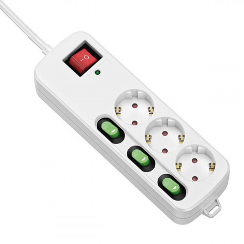 Zásuvka s tromi výstupmi bez vypínača TM Electron TMUAD553 Biela 3680 W (1,5 m)