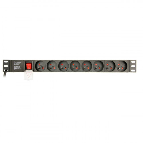 Predlžovací Kábel 19" 8 Zásuviek Schuko s Vypínačom GEMBIRD EG-PDU-014-F (3 m)