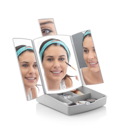 Skladacie LED zrkadlo 3 v 1 s organizérom na make-up Panomir InnovaGoods Skladacie LED zrkadlo 3 v 1 s organizérom na make-up Panomir InnovaGoods