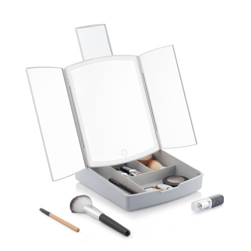 Skladacie LED zrkadlo 3 v 1 s organizérom na make-up Panomir InnovaGoods Skladacie LED zrkadlo 3 v 1 s organizérom na make-up Panomir InnovaGoods